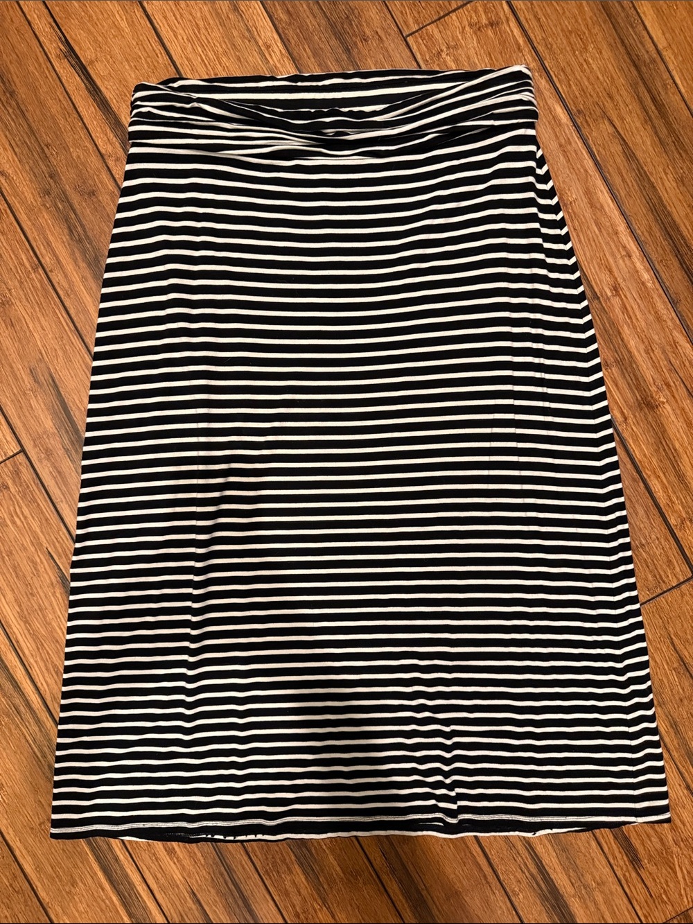 J Crew XL Black and White Striped Women's Maxi Skirt
